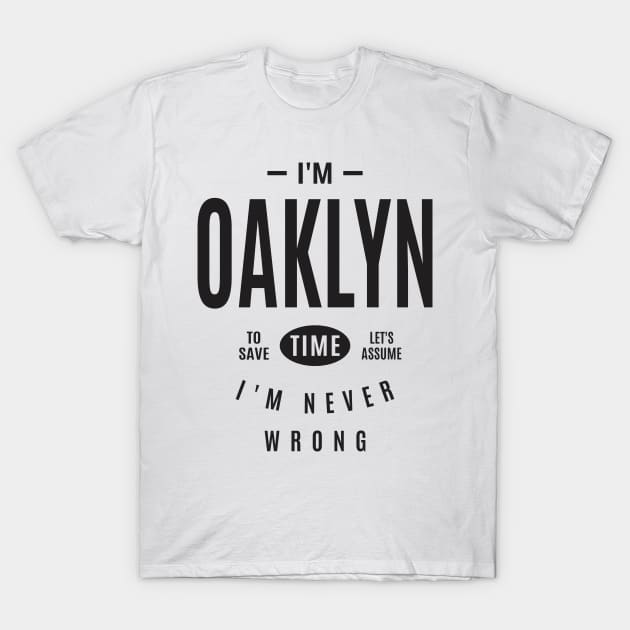 Oaklyn Personalized Name T-Shirt by cidolopez